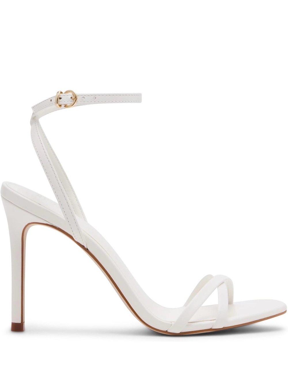 Steve Madden Jypsey White Strappy Ankle-Stiletto Sandal